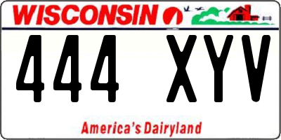 WI license plate 444XYV