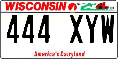 WI license plate 444XYW