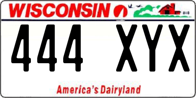 WI license plate 444XYX