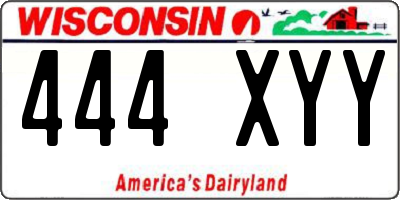 WI license plate 444XYY