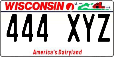 WI license plate 444XYZ