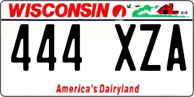WI license plate 444XZA