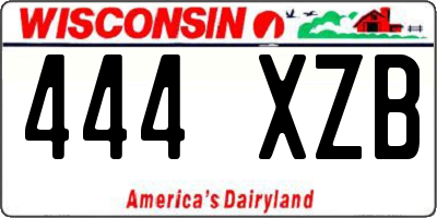 WI license plate 444XZB