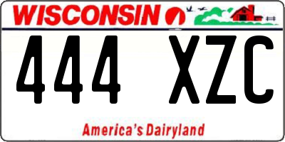 WI license plate 444XZC