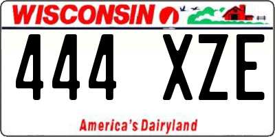 WI license plate 444XZE