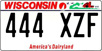 WI license plate 444XZF