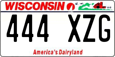 WI license plate 444XZG