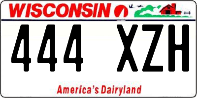 WI license plate 444XZH