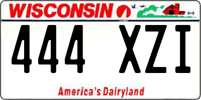 WI license plate 444XZI