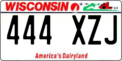 WI license plate 444XZJ
