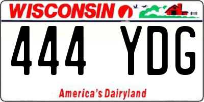 WI license plate 444YDG