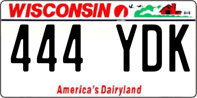 WI license plate 444YDK