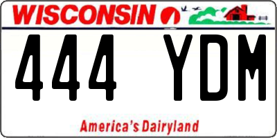 WI license plate 444YDM