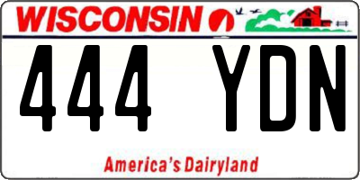WI license plate 444YDN