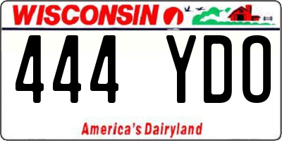 WI license plate 444YDO