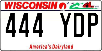 WI license plate 444YDP