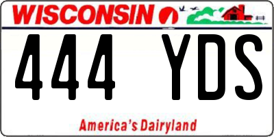 WI license plate 444YDS