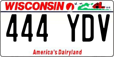 WI license plate 444YDV