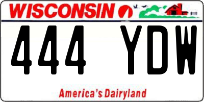 WI license plate 444YDW