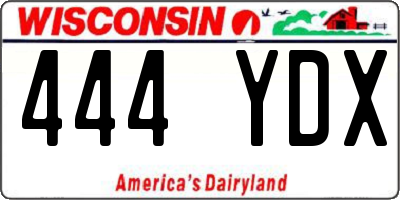 WI license plate 444YDX