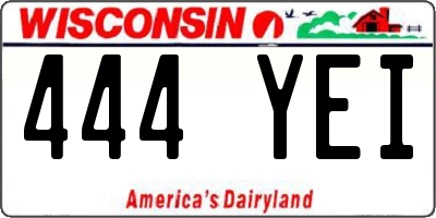 WI license plate 444YEI