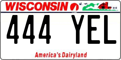 WI license plate 444YEL