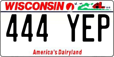 WI license plate 444YEP