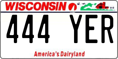 WI license plate 444YER