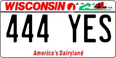 WI license plate 444YES