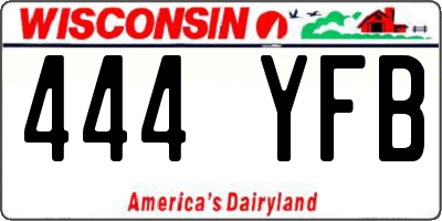 WI license plate 444YFB