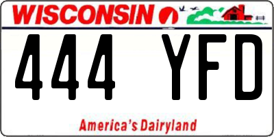 WI license plate 444YFD