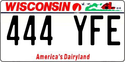 WI license plate 444YFE