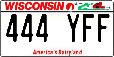 WI license plate 444YFF