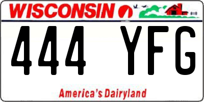 WI license plate 444YFG