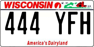 WI license plate 444YFH