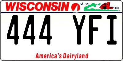 WI license plate 444YFI