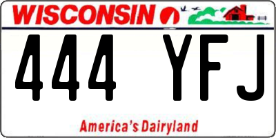WI license plate 444YFJ