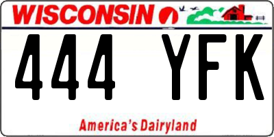 WI license plate 444YFK