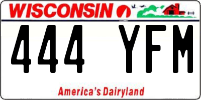 WI license plate 444YFM