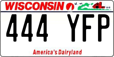 WI license plate 444YFP