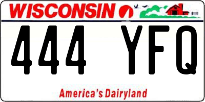 WI license plate 444YFQ