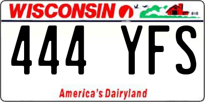 WI license plate 444YFS