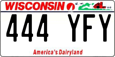 WI license plate 444YFY