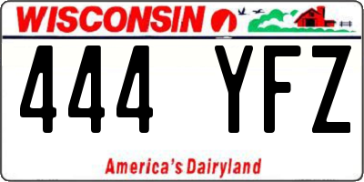 WI license plate 444YFZ