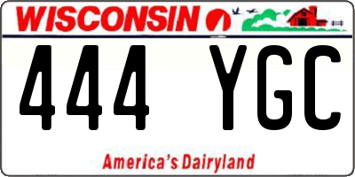 WI license plate 444YGC