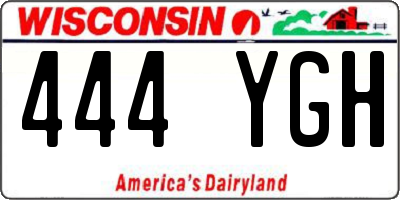 WI license plate 444YGH