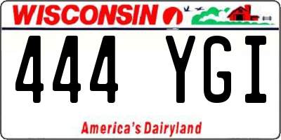 WI license plate 444YGI