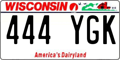 WI license plate 444YGK
