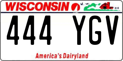 WI license plate 444YGV