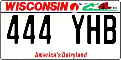 WI license plate 444YHB